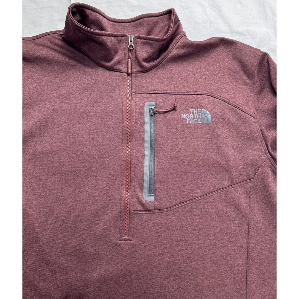 The‎ North Face Mens XL 1/4 Zip Fleece Pullover Burgundy Maroon hiking, outdoor